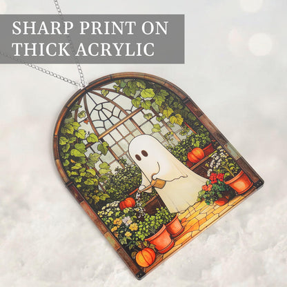 Halloween Plant Gifts, Stained Glass Window Hanging, Gothic Spooky Decor