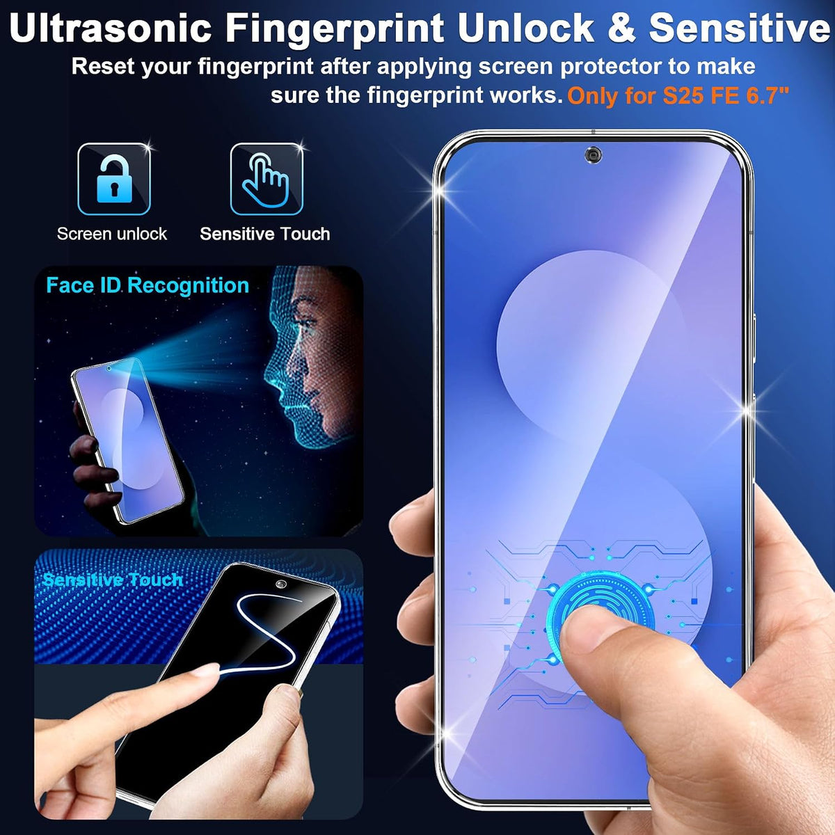 firtstnow 3 Pack for Samsung Galaxy S26 Ultra Screen Protector Tempered Glass + 3 Pack Camera Lens Protector, Military Grade Shatterproof, 9H Hardness, Fingerprint Unlock,Case Friendly 6.9 Inch