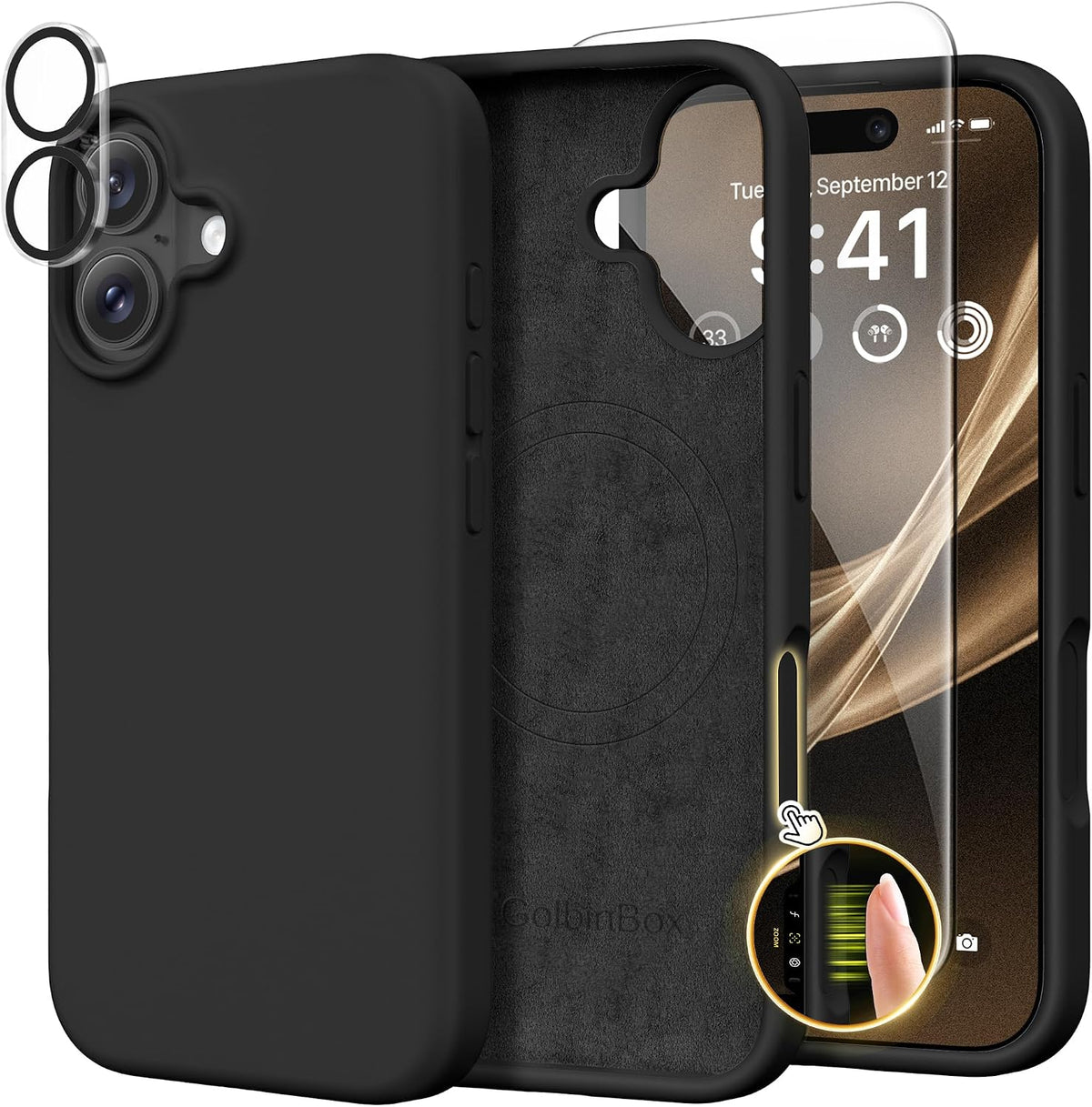 GolbinBox Magnetic for iPhone 13/14 Case, Silicone Cover, Blackcurrant