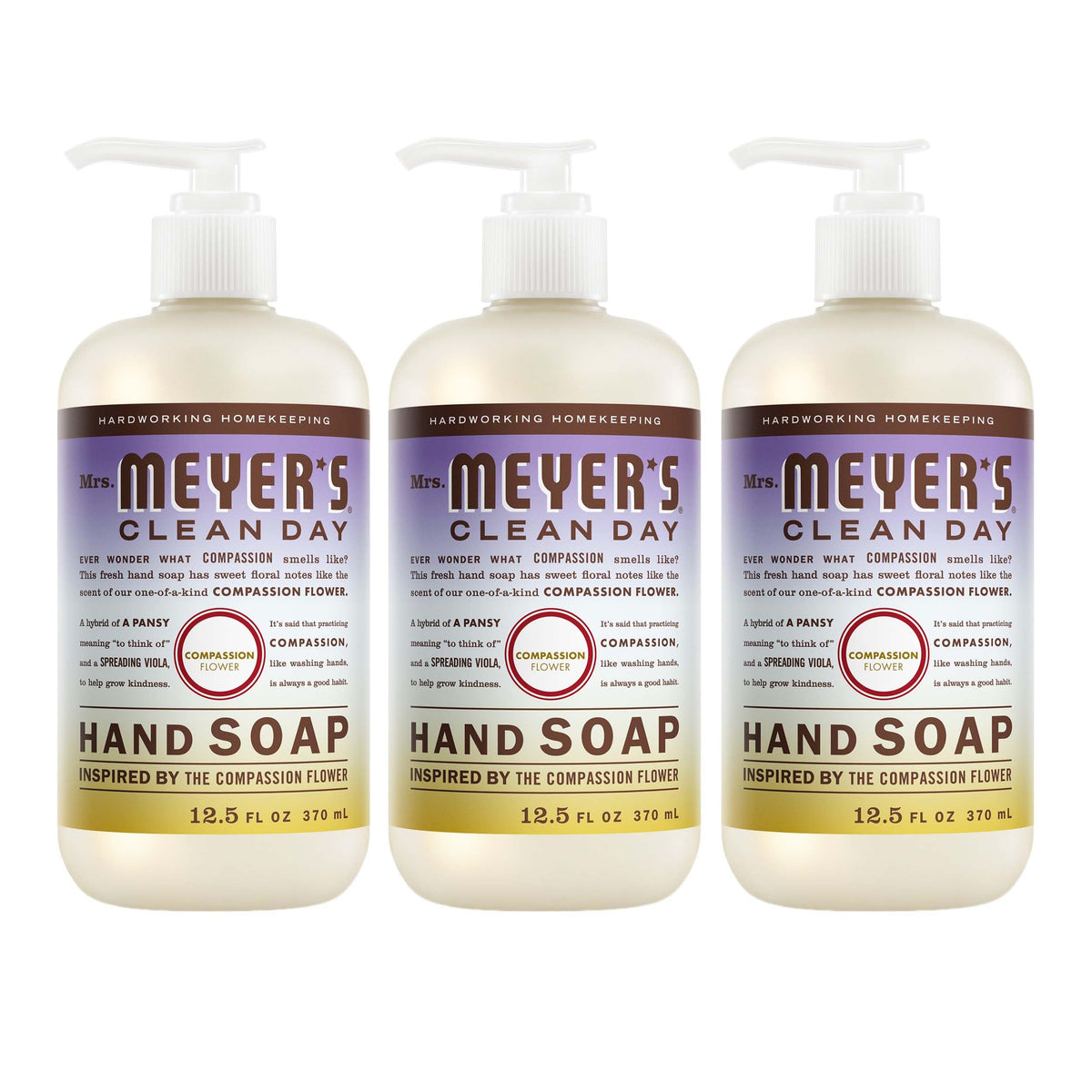 MRS. MEYER'S CLEAN DAY Liquid Hand Soap, Lemon Verbena, 12.5 fl oz, 3 Pack