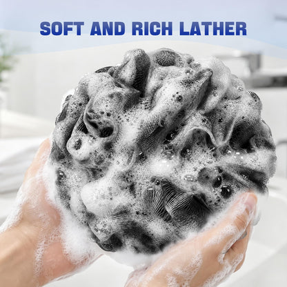 AmazerBath Loofah Sponge 75g/Piece, Exfoliating Bath Sponge Body Scrubber - Loofa Set of 4 Flower Color (Large, Green-Purple)