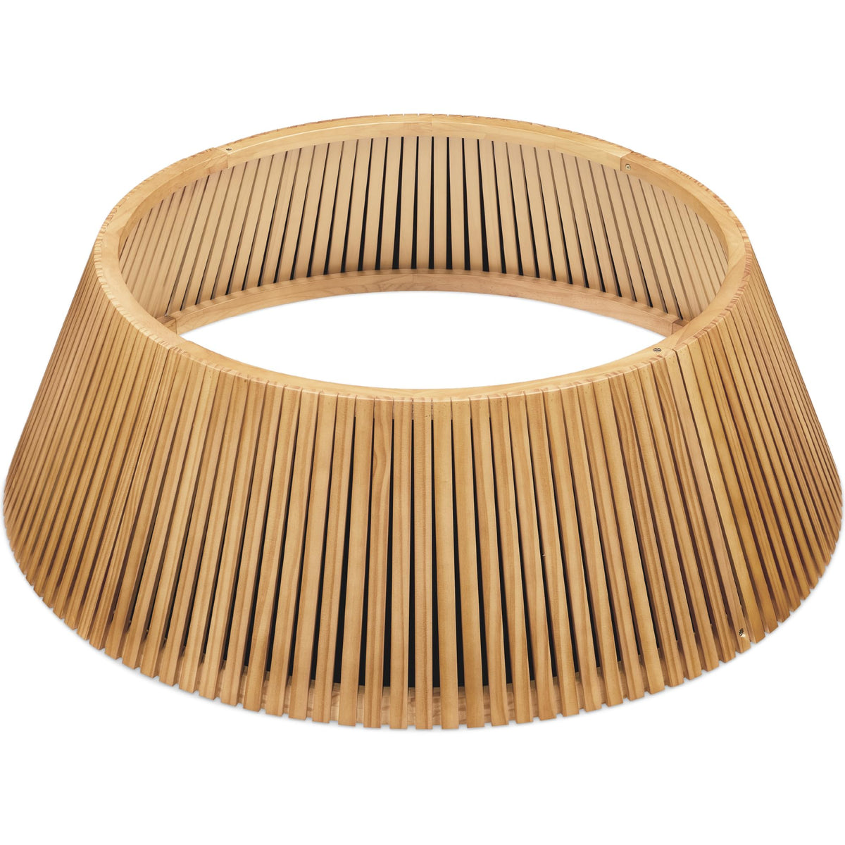 Best Choice Products 36in Christmas Tree Collar, Solid Wood Slatted Tree Skirt Holiday Accessory for Home - Walnut