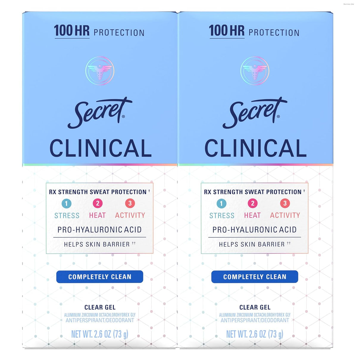 Secret Clinical Antiperspirant Deodorant, Completely Clean 2.6 oz Pack of 2