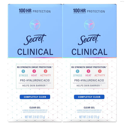 Secret Clinical Antiperspirant Deodorant, Completely Clean 2.6 oz Pack of 2