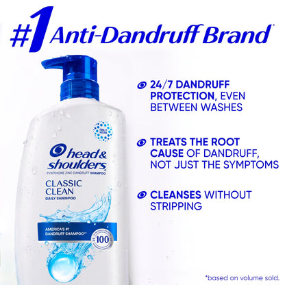 Head and Shoulders Classic Clean Anti-Dandruff 2 in 1 Paraben Free Shampoo and Conditioner, 32.1 fl oz