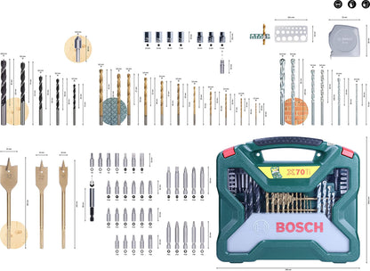 Bosch Accessories 34-piece Screwdriver/Drill bit Set (for Wood, Metal and Stone, Accessories for Drill Drivers)