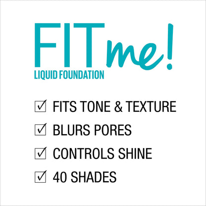 Maybelline Fit Me Matte + Poreless Liquid Oil-Free Foundation Makeup, Sun Beige, 1 Count (Packaging May Vary)
