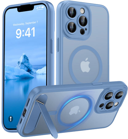 Magnetic Compatible with iPhone 16 Case, [Built-in Kickstand][Full Camera Protection][Compatible with MagSafe][Anti-Fingerprint] Shockproof Phone Case for iPhone 16 6.1",Brown