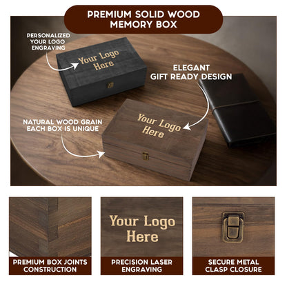 Personalized Wooden Keepsake Box, Custom Engraved Memory Box with Lid