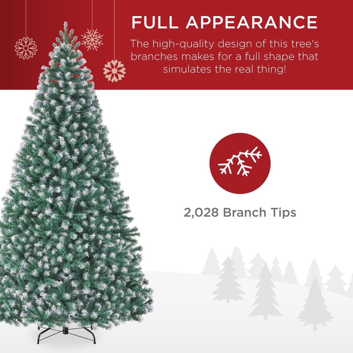 Best Choice Products Artificial Christmas Tree, 6ft Premium Unlit Realistic Spruce Holiday Décor w/Dense Branches, Easy Assembly, Metal Base - Green Spruce