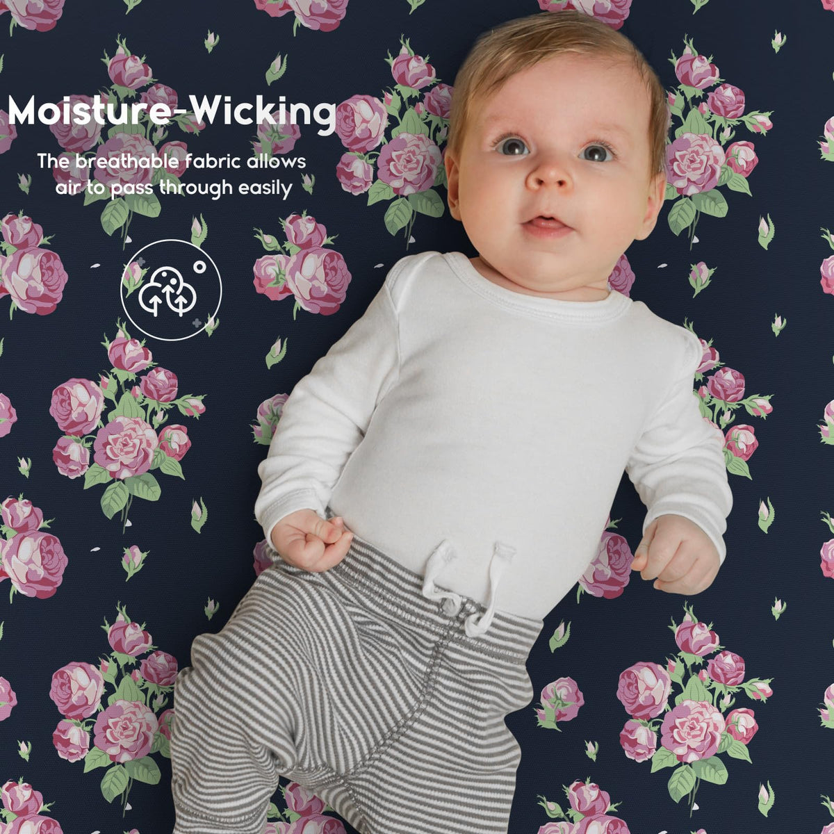 Yoofoss 2-Pack Baby Crib Sheets for Boys Girls 52x28 (Green+Leaf)