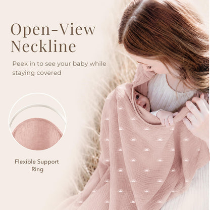 Konssy Muslin Nursing Cover Up for Breastfeeding with Rigid Hoop
