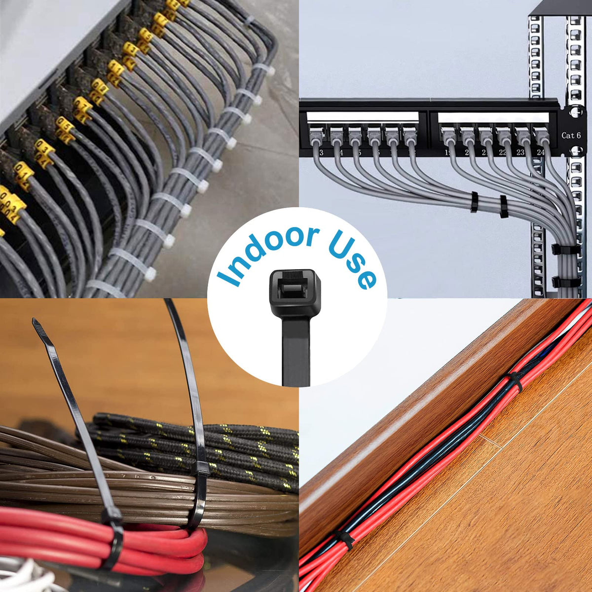 Zip Ties 4 inch (200 Pack), Small Zip Ties with 18 lb Tensile Strength, Black, by Tantti Supply