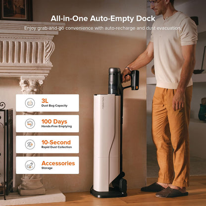 roborock H60 Hub Ultra-N Cordless Stick Vacuum with Auto-Empty Dock, 210AW