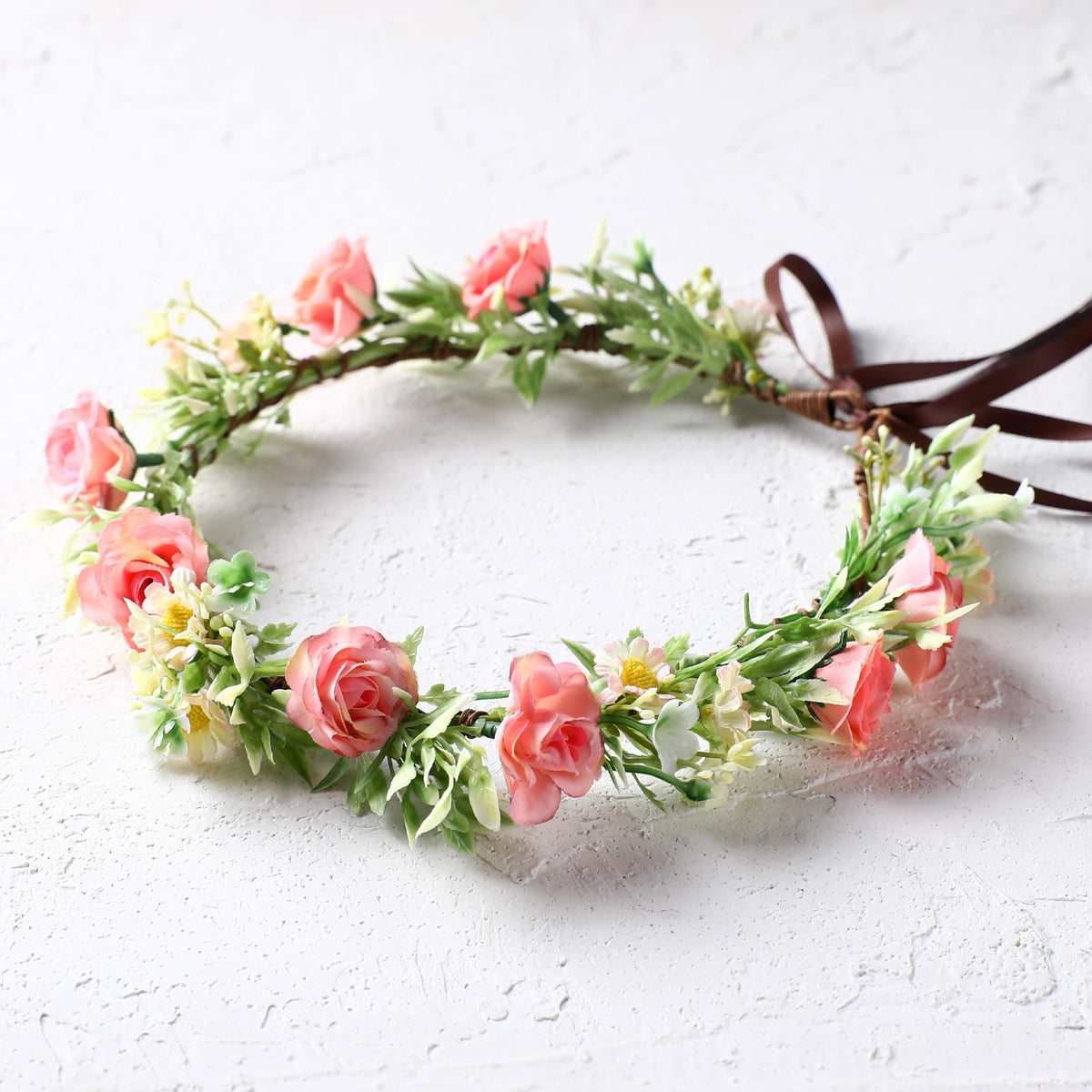 Pink Bohemian Flower Crown, Fairy Babys Breath Flower Headband