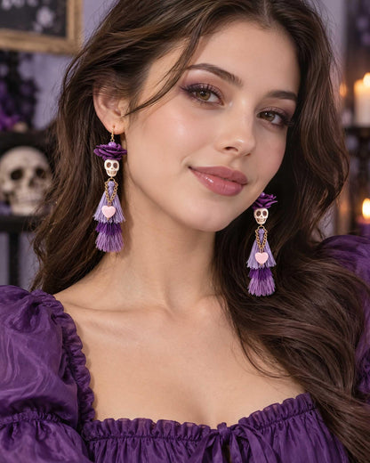 Halloween 3D Skeleton Skull Earrings BOO Ghost Earrings for Women