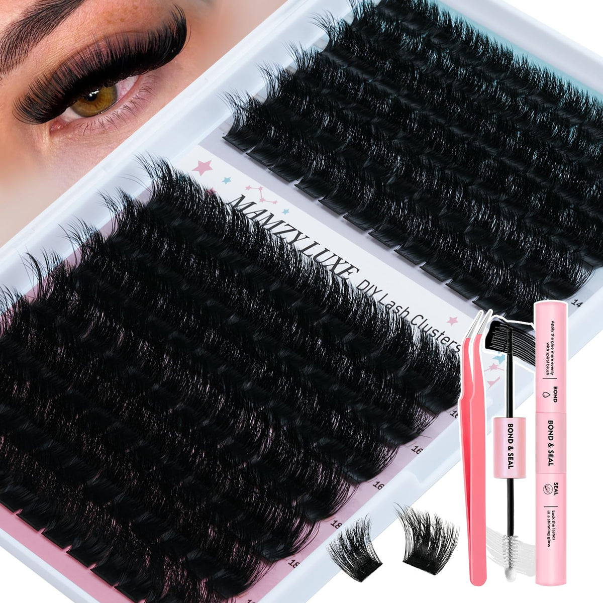 Lash Clusters Wispy 60D Eyelash Clusters 10-18mm Fluff Cluster Eyelash Extensions D Curl No Plastic Feel Individual Lashes Extension 240 Pcs Versatile False Eyelashes Clusters