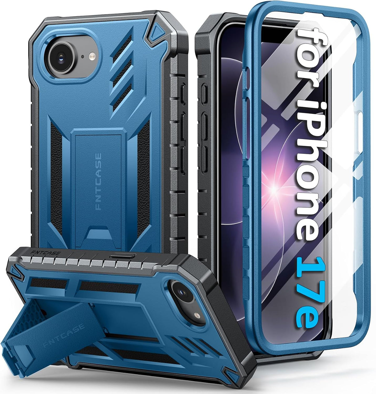 FNTCASE for iPhone 16 Case with Belt Clip and Built-in Screen Protector