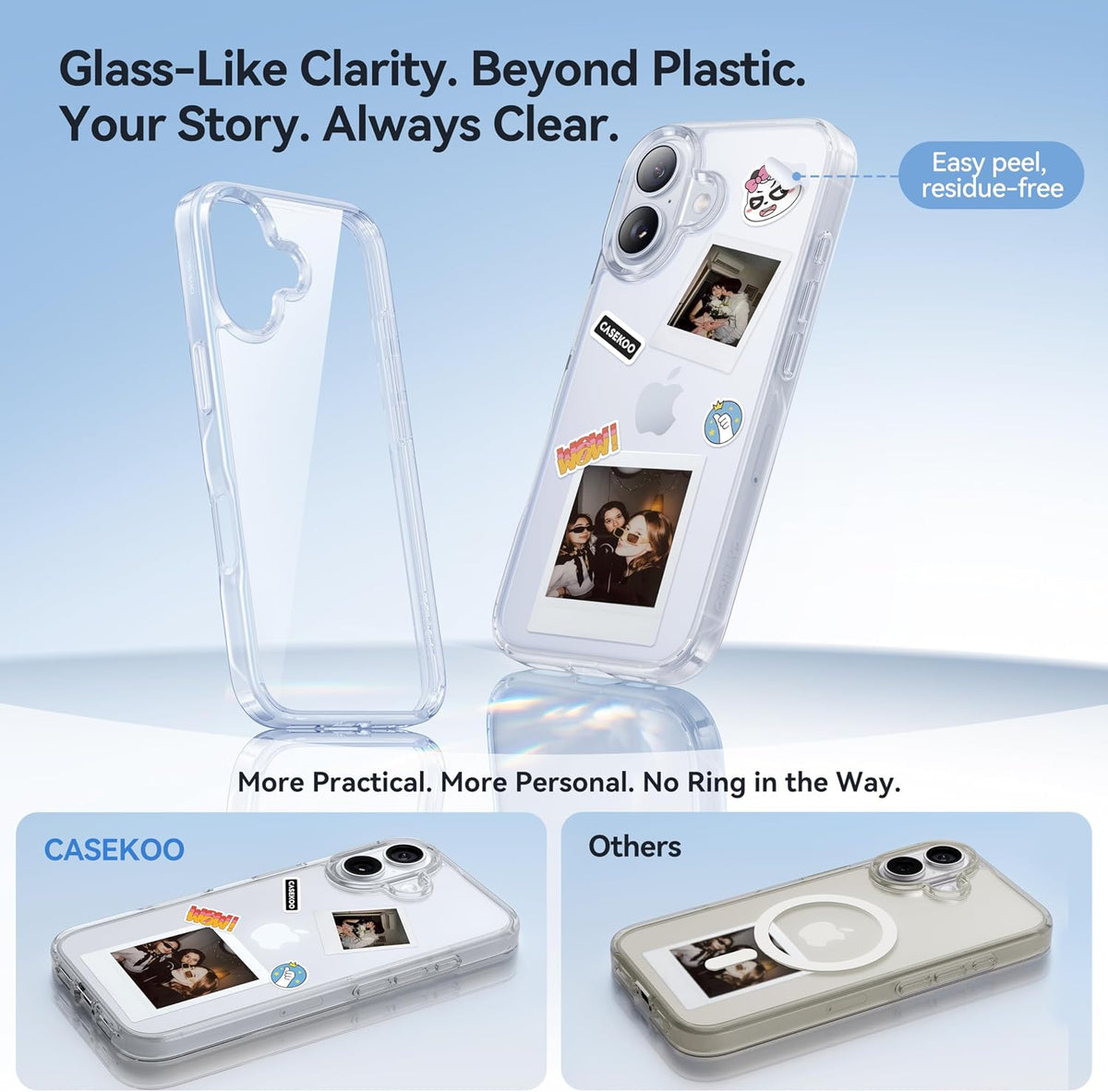 CASEKOO for iPhone Air Case, Crystal Clear, Patented Anti-Yellowing, Slim