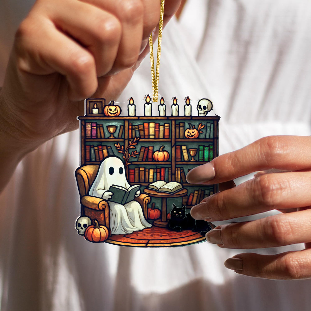 Halloween Plant Gifts, Stained Glass Window Hanging, Gothic Spooky Decor