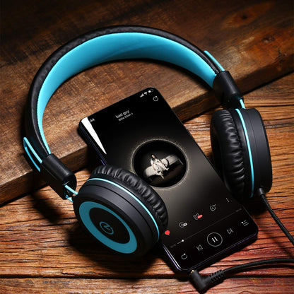 noot products K11 Kids Headphones with Wired Cord 3.5mm Jack Navy/Teal