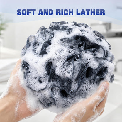AmazerBath Loofah Sponge 75g/Piece, Exfoliating Bath Sponge Body Scrubber - Loofa Set of 4 Flower Color (Large, Green-Purple)