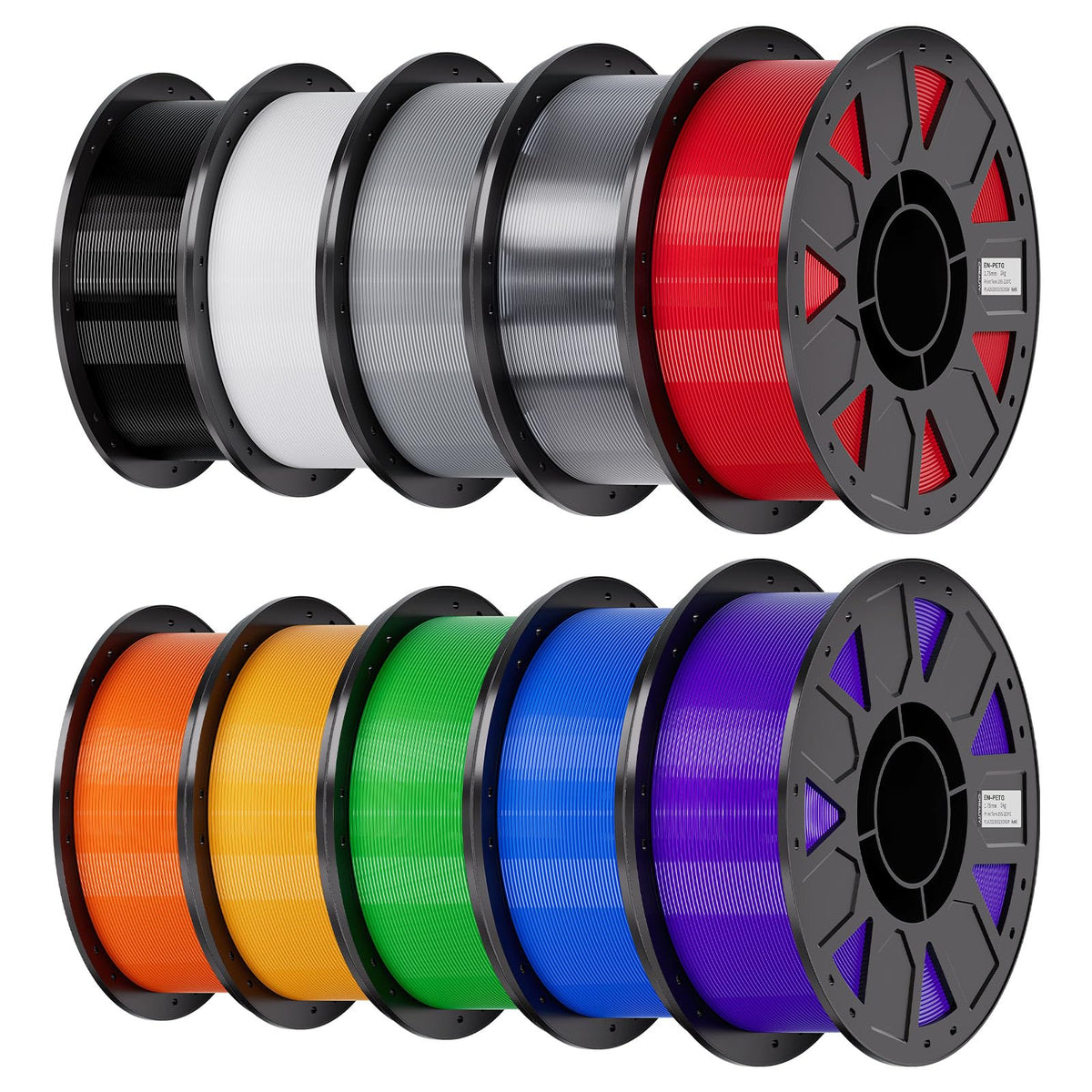 Creality PETG Filament 1.75mm 4KG, Black+White+Blue+Red, Total 4-Pack