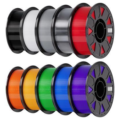 Creality PETG Filament 1.75mm 4KG, Black+White+Blue+Red, Total 4-Pack