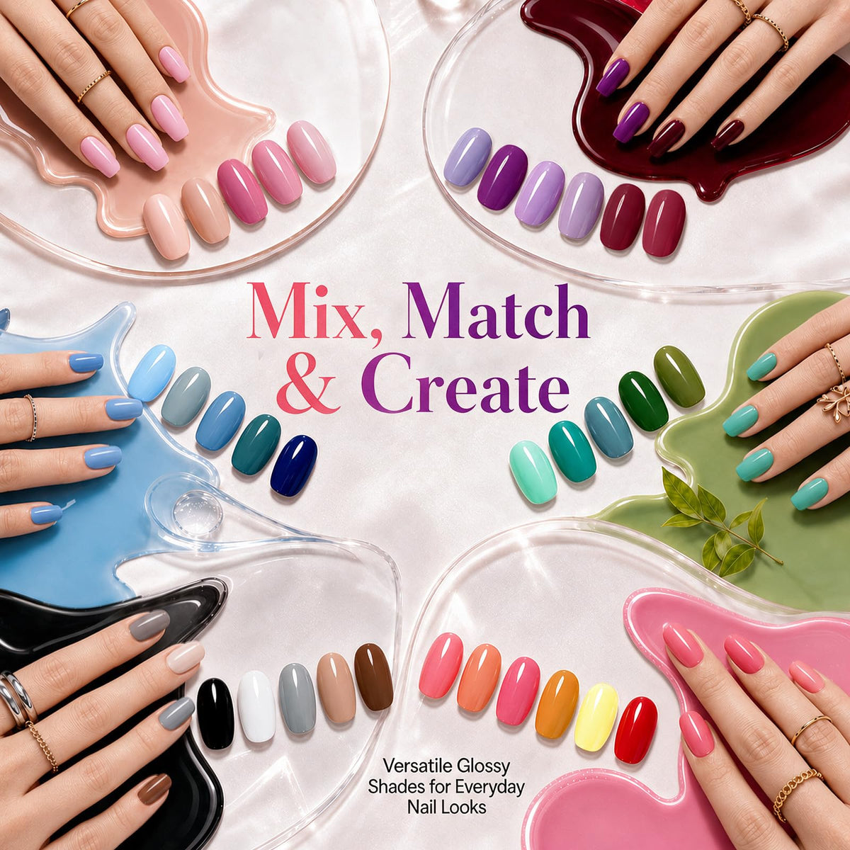 Beetles Gel Nail Polish Kit with U V Light - 80Pcs 55 Colors Gel Nail Kit