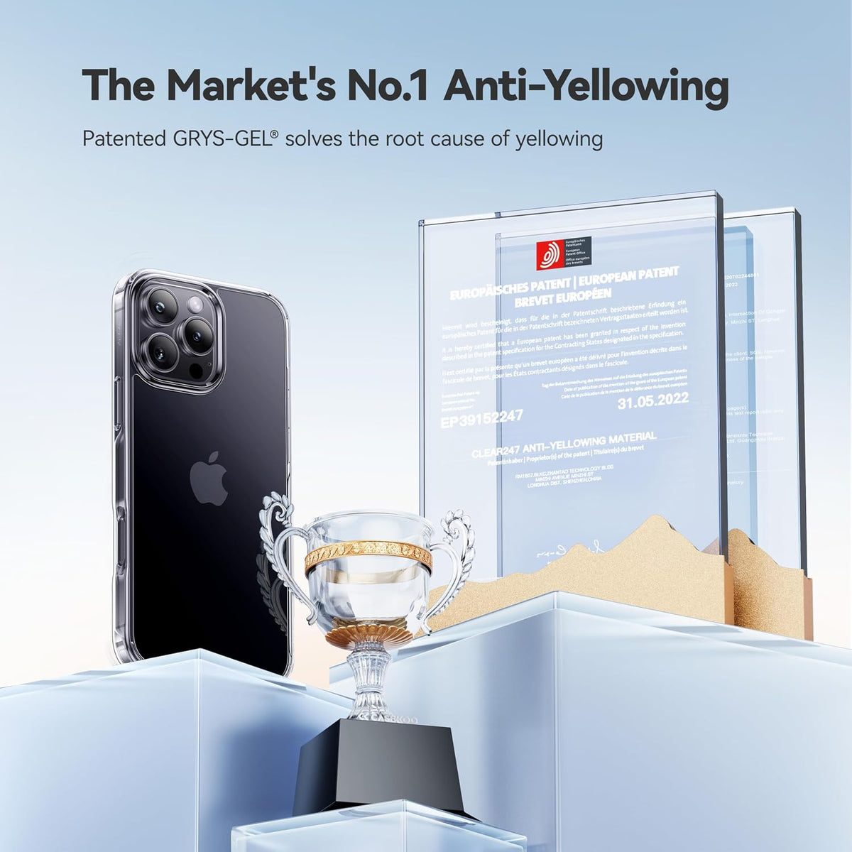 CASEKOO for iPhone Air Case, Crystal Clear, Patented Anti-Yellowing, Slim