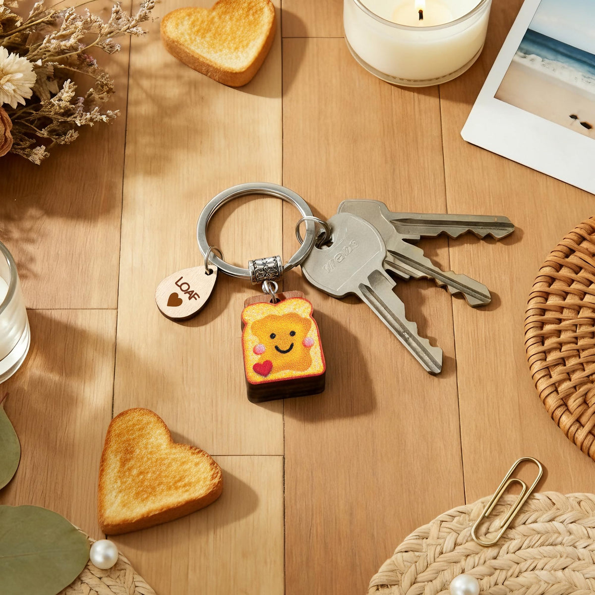 Toast Keychain for Girls New Beginnings Congratulations Gifts