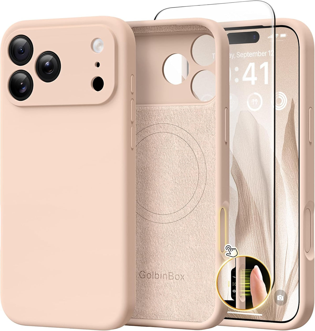 GolbinBox Magnetic for iPhone 13/14 Case, Silicone Cover, Blackcurrant