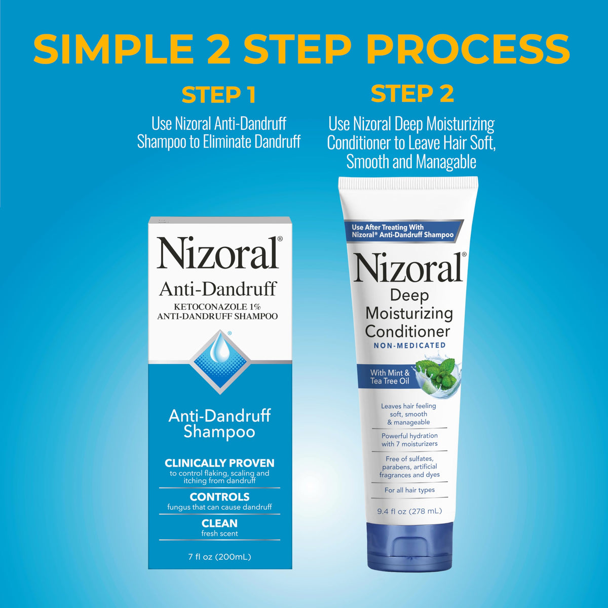 Nizoral Anti-Dandruff Shampoo with 1% Ketoconazole, Fresh Scent, 7 Fl Oz