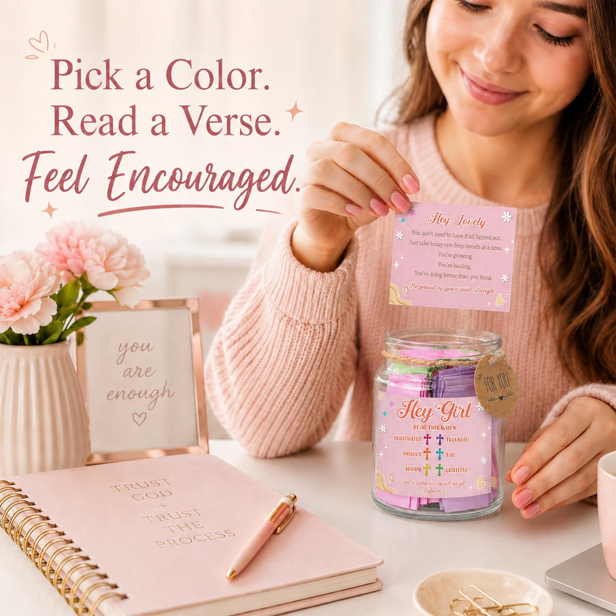 Read This When Bible Verses Jar – Birthday Gifts for Women, Christian Gifts, Christmas Gift for Women, Gift for Mom from Daughter