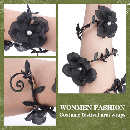FRESHME Renaissance Fairy Floral Arm Wrap - 1 PC Elf Bracelet Forest Mother Nature Costume Renfaire Cosplay Fairy Accessories