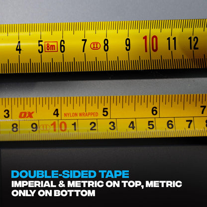 OX Pro Dual Auto Lock Tape Measure 5m, Magnetic Hook, Metric & Imperial