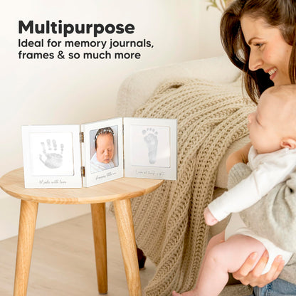 4pk Inkless Baby Hand and Footprint Kit, Mess Free Ink Pads (Jet Black, R)