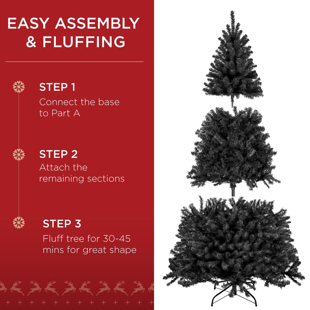 Best Choice Products Artificial Christmas Tree, 6ft Premium Unlit Realistic Spruce Holiday Décor w/Dense Branches, Easy Assembly, Metal Base - Green Spruce