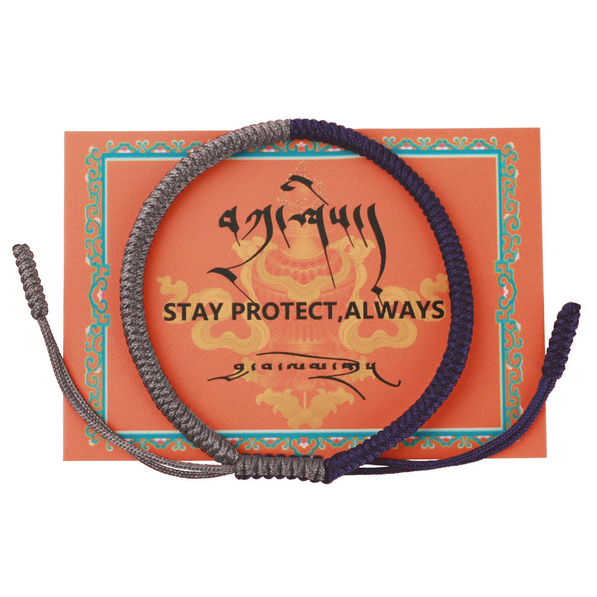 Authentic blessed Tibetan monks handmade Dorje Knot protection bracelet for women and men with a talisman