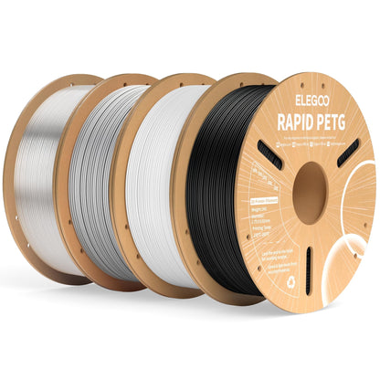 ELEGOO Rapid PETG 3D Printer Filament 1.75mm Black 1KG
