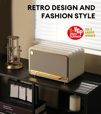Edifier D32 Retro Wooden Tabletop Wireless Speaker AirPlay2, White