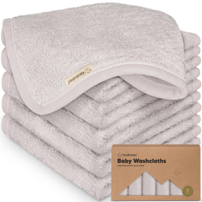 6-Pack Baby Washcloths, Soft Absorbent Washcloths for Face, Body (White)