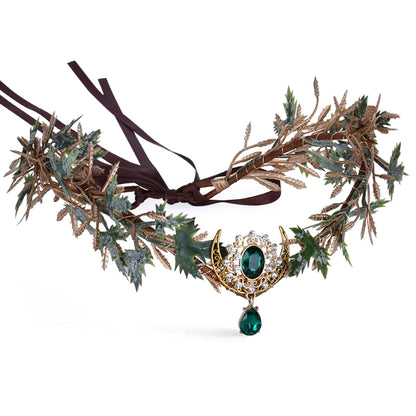 MOSTORY Renaissance Fairy Flower Crown, Woodland Elf Crown Headpiece