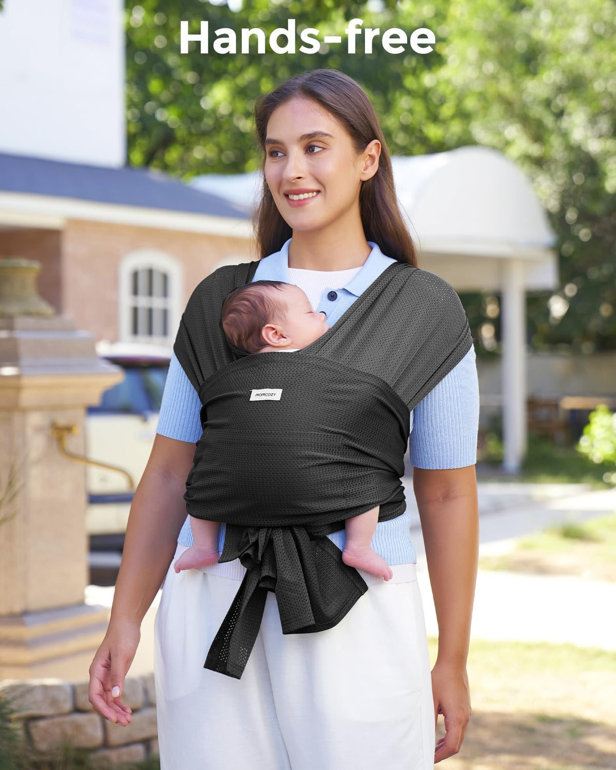 Momcozy Baby Wrap Carrier, Easy-On 2-Piece Design, Newborn to 33 lb