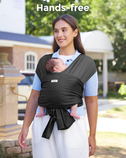 Momcozy Baby Wrap Carrier, Easy-On 2-Piece Design, Newborn to 33 lb