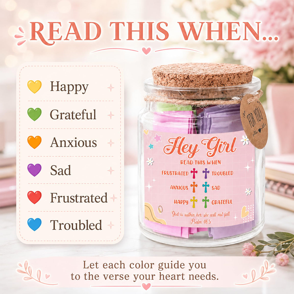 Read This When Bible Verses Jar – Birthday Gifts for Women, Christian Gifts, Christmas Gift for Women, Gift for Mom from Daughter