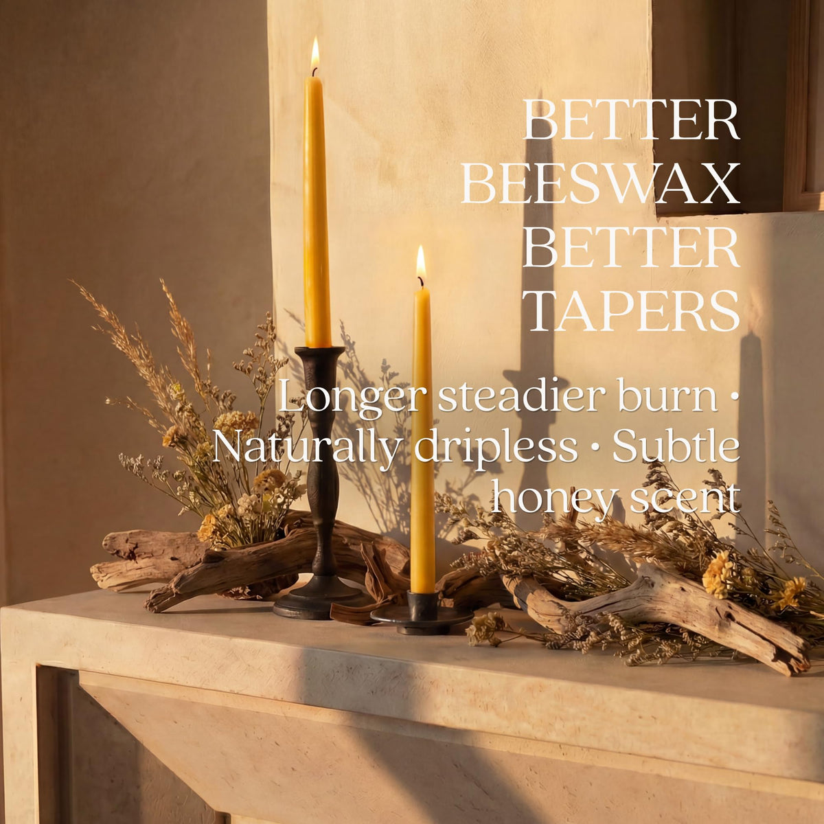 Taper Candles, 12 Inch Terracotta, 2 Count