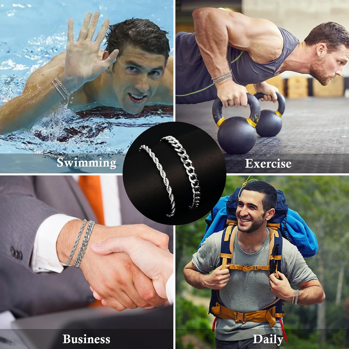 Mens Bracelet for Men, Waterproof Bracelet for Men Jewelry