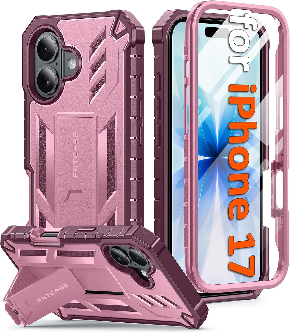 FNTCASE for iPhone 16 Case with Belt Clip and Built-in Screen Protector