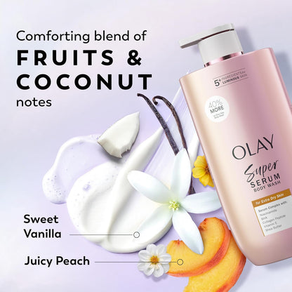 Olay Super Serum Body Wash for Women, For Extra Dry Skin, 28 fl oz
